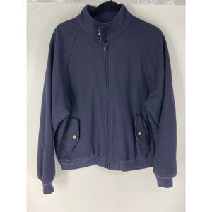 Vintage Izod Jacket Mens Wool Plaid Lined Full Zip Blue Size M